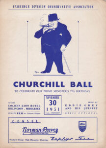 Product image: Original PROGRAMME for a "CHURCHILL BALL TO CELEBRATE OUR PRIME MINISTER'S 77TH BIRTHDAY"