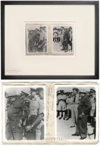 Framed World War II SIGNED SNAPSHOT PHOTOGRAPH of Winston Churchill in North Africa