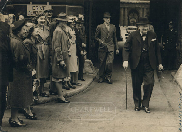 Product image: WORLD WAR II ORIGINAL PRESS PHOTOGRAPH OF WINSTON CHURCHILL